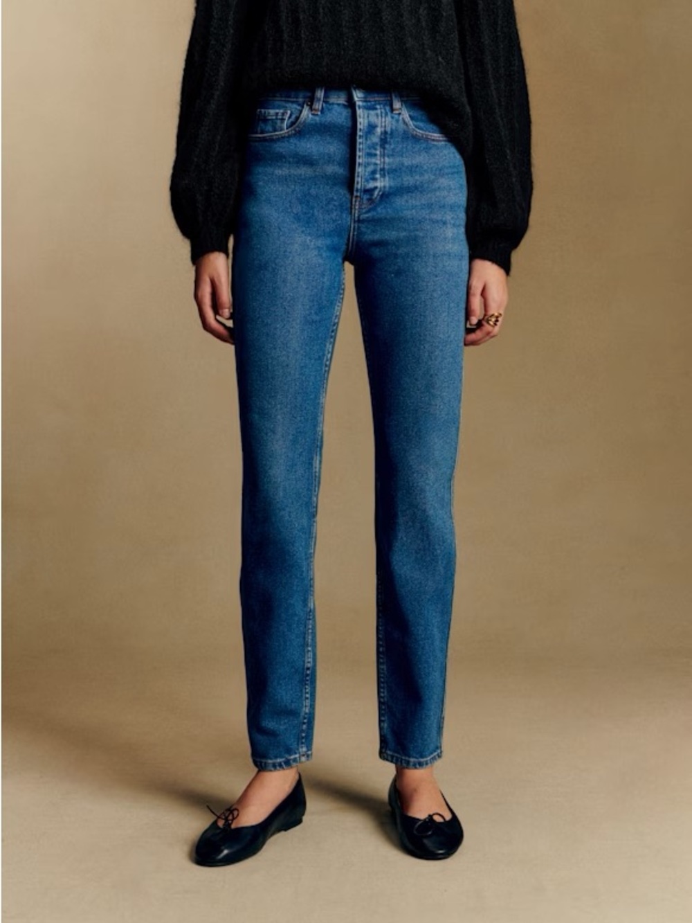 Sezane Brut Sexy High-Rise Straight Jeans